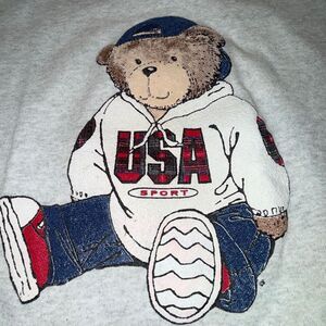 Vintage Teddy Bear USA Sweatshirt XL Gray Delta 50/50 Made USA Unisex Streetwear